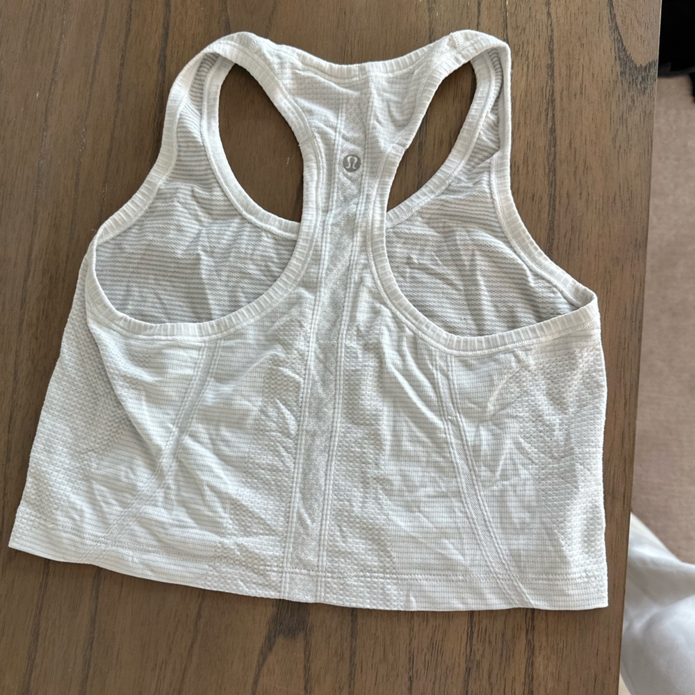 Lululemon White Switfly Crop Tank